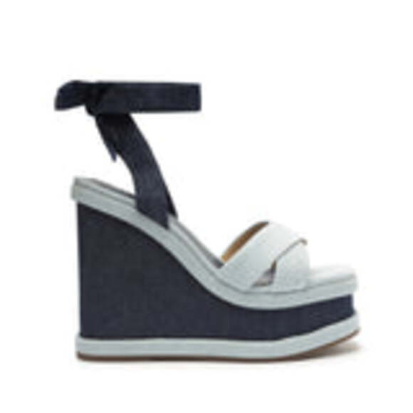 SCHUTZ Shoes - SCHUTZ Vitoria Denim Sandal in Blue